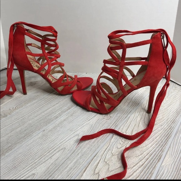 Sam Edelman Shoes - Sam Edelman Sz 9.5 Orange Suede Heels